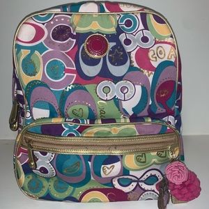Coach Poppy Limited Edition Multicolor C Logo Backpack